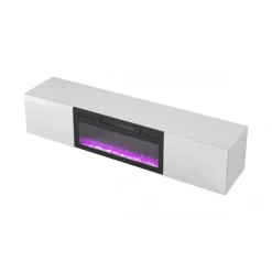 LIVO RTV 180 TV bord med pejs, Hvid