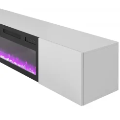 LIVO RTV 180 TV bord med pejs, Hvid