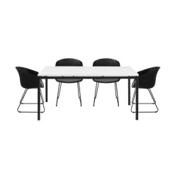Livorna spisebordssæt inkl. 4 Obvious stole - Hvid/Sort