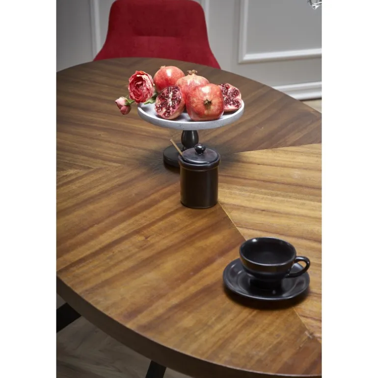 LOCARNO bord, - Valnød / Sort