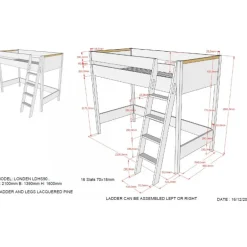 Loftseng 90 x 200 cm – London, antracit