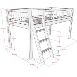 Loftseng Forrest Oak halvhøj 90 x 200 cm – eg