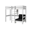 Loftseng med sovesofa 90 x 200 – Pino, hvid