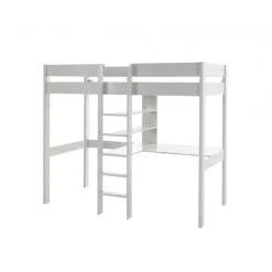 Loftseng med sovesofa 90 x 200 – Pino, hvid