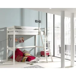 Loftseng Pino – hvid 90 × 200 cm