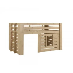 Loftseng til børn Oliver halvhøj 90 x 200 cm – egfarvet