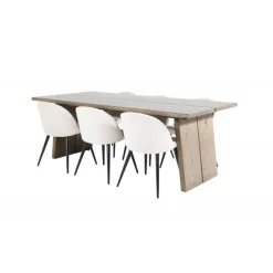 Logger t Spisebordssæt - Beige, Sort og Natur