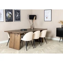 Logger t Spisebordssæt - Beige, Sort og Natur