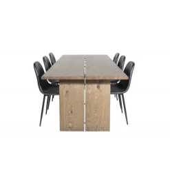 Logger t Spisebordssæt - Sort og Natur