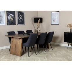 Logger t Spisebordssæt - Sort og Natur