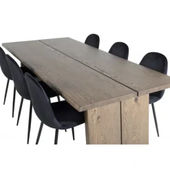 Logger t Spisebordssæt - Sort og Natur