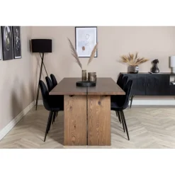 Logger t Spisebordssæt - Sort og Natur