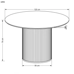 LOPEZ rundt bord, Naturlig eg