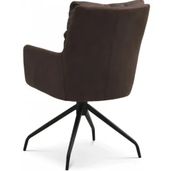 Lotus Spisebordsstol med armlæn - Brun micro læder bull