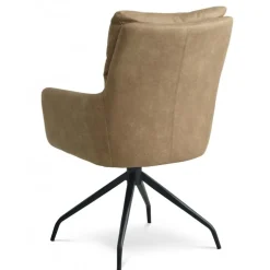 Lotus Spisebordsstol med armlæn - Caramel micro læder bull