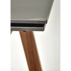 LOZANO Spisebord med udtræk, Sort marmor / Valnød