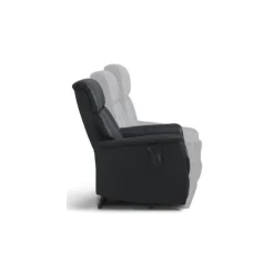 Lucas lænestol m. indbygget skammel og løftefunktion sort ægte læder