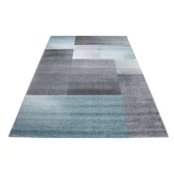 Lucca Kortluvet tæppe Ternet - Blå