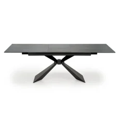 LUCIANO 180cm kan udvides til 230 cm Spisebord med udtræk - Blå marmor / Sort