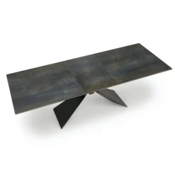 LUCIANO 180cm kan udvides til 230 cm Spisebord med udtræk - Blå marmor / Sort