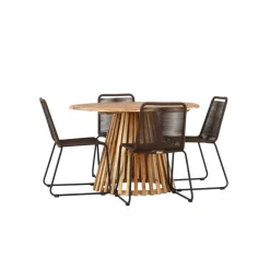 Lumpur Havesæt Ø120 med 4 x Brune Lindos havestole