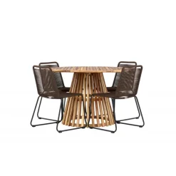 Lumpur Havesæt Ø120 med 4 x Brune Lindos havestole