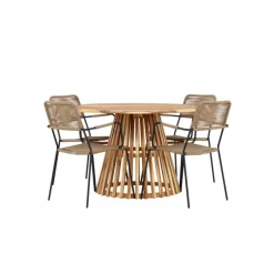 Lumpur havesæt Ø120 med 4 x Lindos Havestole