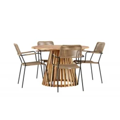 Lumpur havesæt Ø120 med 4 x Lindos Havestole