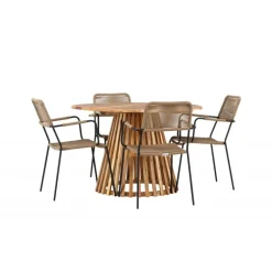 Lumpur havesæt Ø120 med 4 x Lindos Havestole