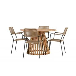 Lumpur havesæt Ø120 med 4 x Lindos Havestole