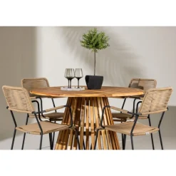 Lumpur havesæt Ø120 med 4 x Lindos Havestole