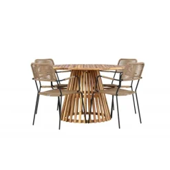 Lumpur havesæt Ø120 med 4 x Lindos Havestole