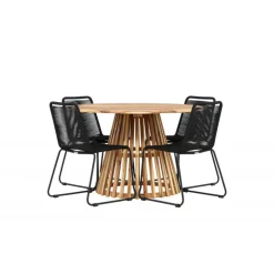 Lumpur Havesæt Ø120 Natur med 4 Lindos havestole