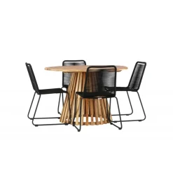 Lumpur Havesæt Ø120 Natur med 4 Lindos havestole