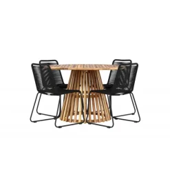 Lumpur Havesæt Ø120 Natur med 4 Lindos havestole