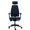 Magna kontorstol høj med nakkestøtte blå