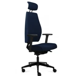 Magna kontorstol høj med nakkestøtte blå