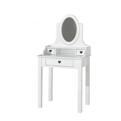 Makeupbord med spejl – Amori, hvid