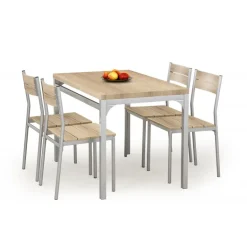 MALCOLM bord + 4 Spisebordsstole - Sonoma eg.