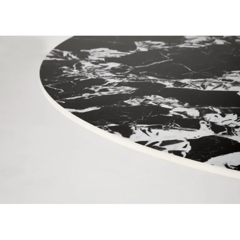 MANUEL rundt bord, Sort marmor / Sort