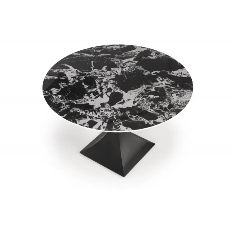 MANUEL rundt bord, Sort marmor / Sort