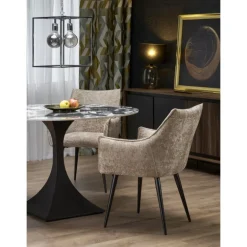 MANUEL rundt bord, Sort marmor / Sort