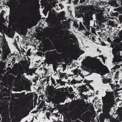 MANUEL rundt bord, Sort marmor / Sort