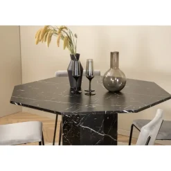 Marbs Rundt Spisebordssæt - Sort og Lysegrå