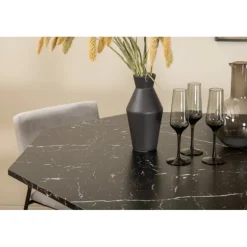 Marbs Rundt Spisebordssæt - Sort og Lysegrå