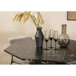 Marbs Rundt Spisebordssæt - Sort og Lysegrå