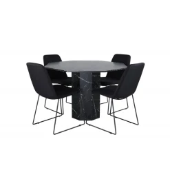 Marbs Rundt Spisebordssæt - Sort