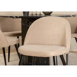 Marbs Rundt Spisebordssæt - Beige og Sort