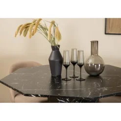 Marbs Rundt Spisebordssæt - Beige og Sort