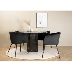 Marbs Rundt Spisebordssæt - Sort